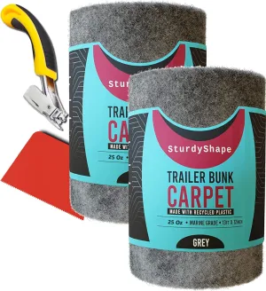 SturdyShape Boat Trailer Bunk Carpet Kit 13ftx12in 25oz- Marine Carpet Covers for Trailers, Lift Runners, and Jet Skis