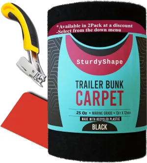 SturdyShape Boat Trailer Bunk Carpet Kit 13ftx12in 25oz- Marine Carpet Covers for Trailers, Lift Runners, and Jet Skis