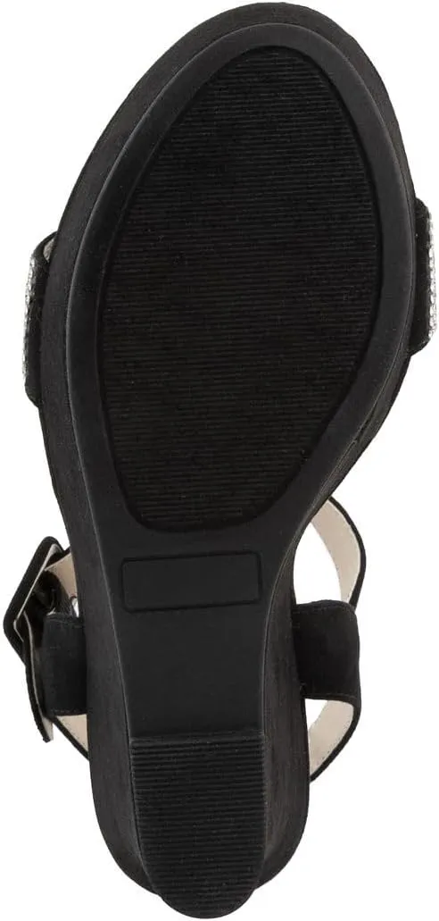 Sugar Women's Wedge Sandals – Ankle Strap Heels, Dressy Platform Open-Toe Shoes, Boho Peep-Toe Summer Pump - Chili