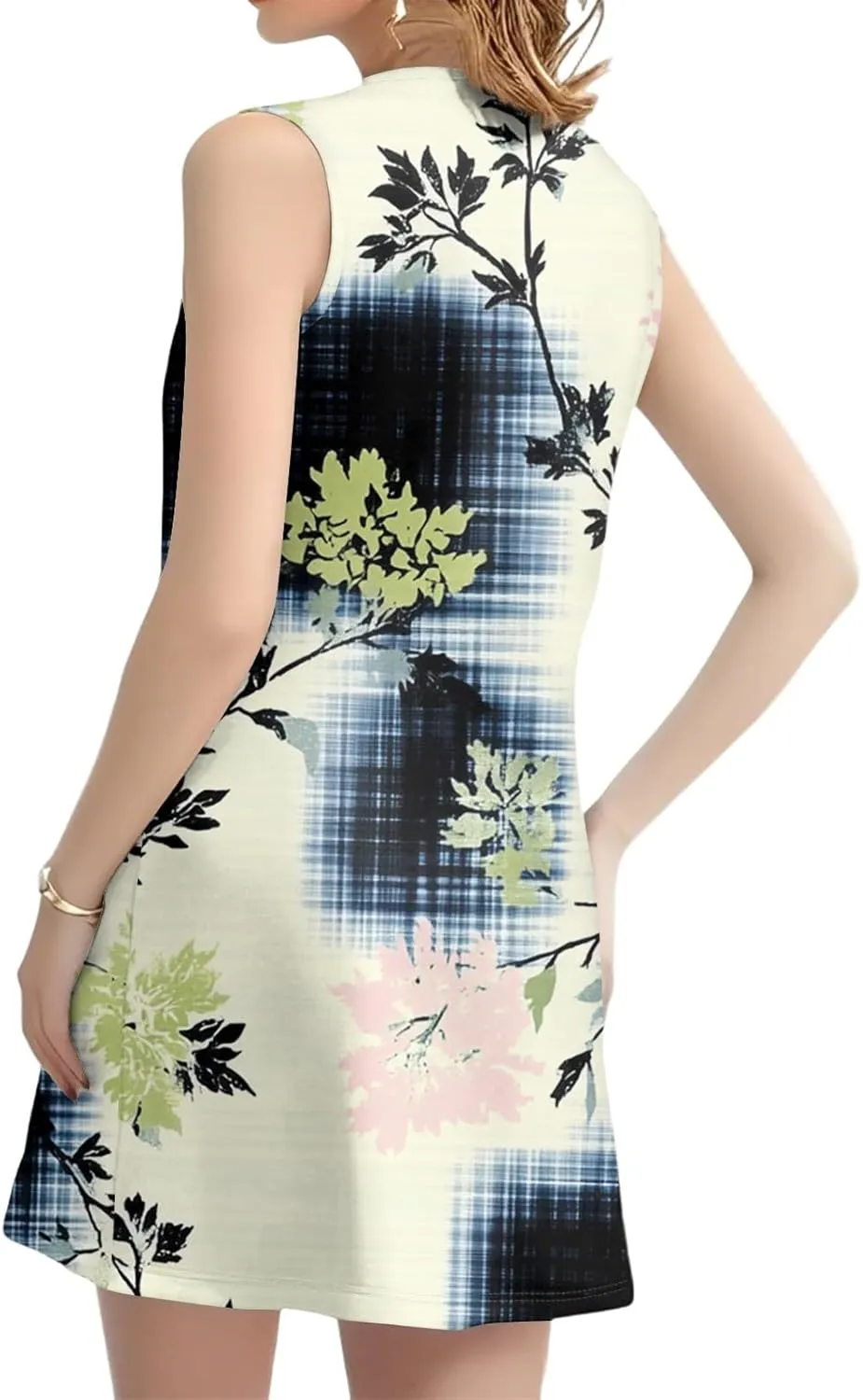 Summer Dresses for Women 2025 Trendy Floral Cami Midi Sundresses Elegant Plisse Smocked Empire Waist Sleeveless Dress