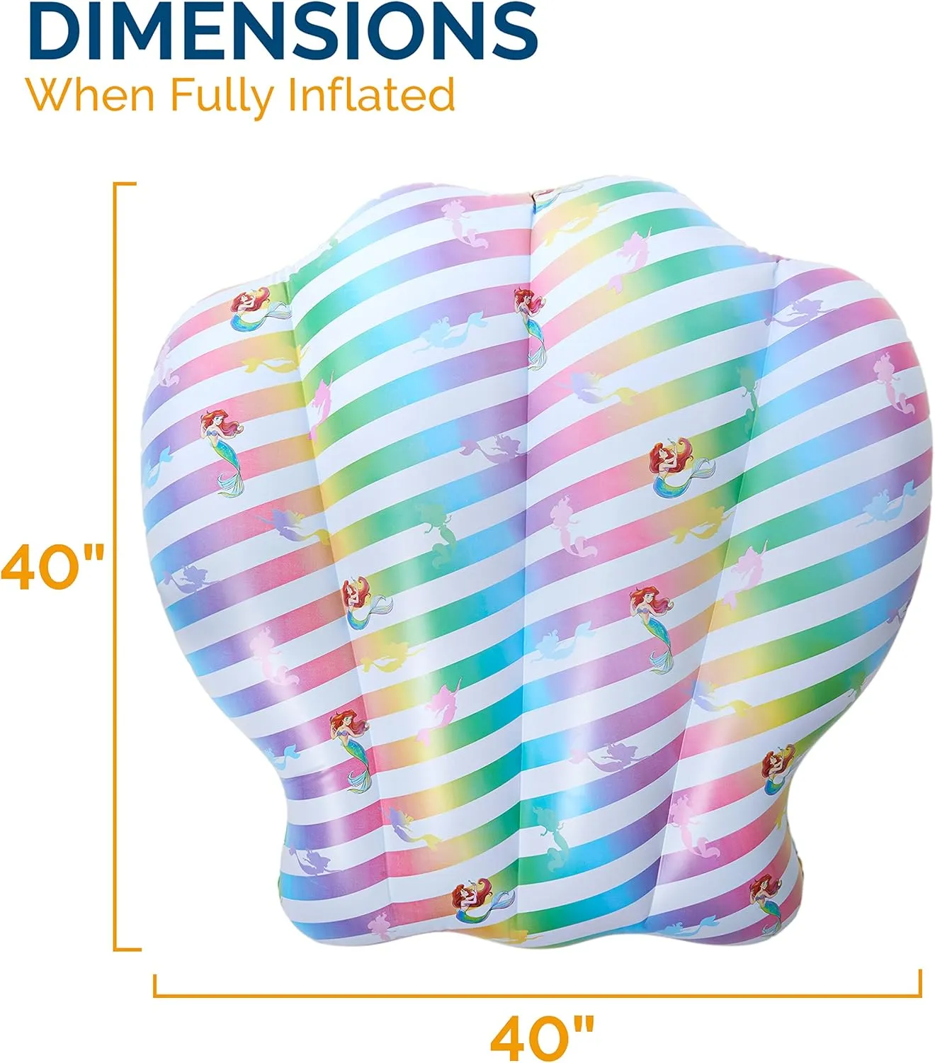 Swimways Disney Princess Ariel Reversible Boat, Inflatable Pool Floats & Kids Pool Toys, Swimming Pool Accessories & Beach Essentials for Kids Aged 5 & Up