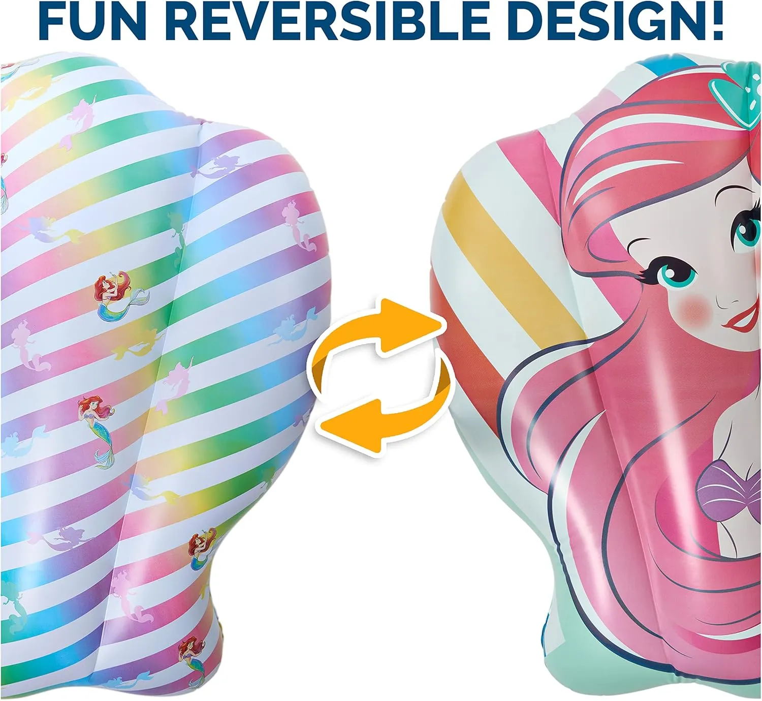 Swimways Disney Princess Ariel Reversible Boat, Inflatable Pool Floats & Kids Pool Toys, Swimming Pool Accessories & Beach Essentials for Kids Aged 5 & Up
