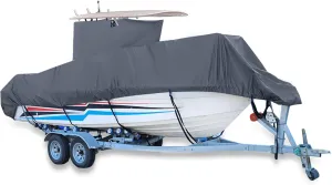 T-Top Boat Cover Heavy Duty 420D Marine Parts Boat Accessories Polyester 22-24L x 116W Grey Long Center Console Boat
