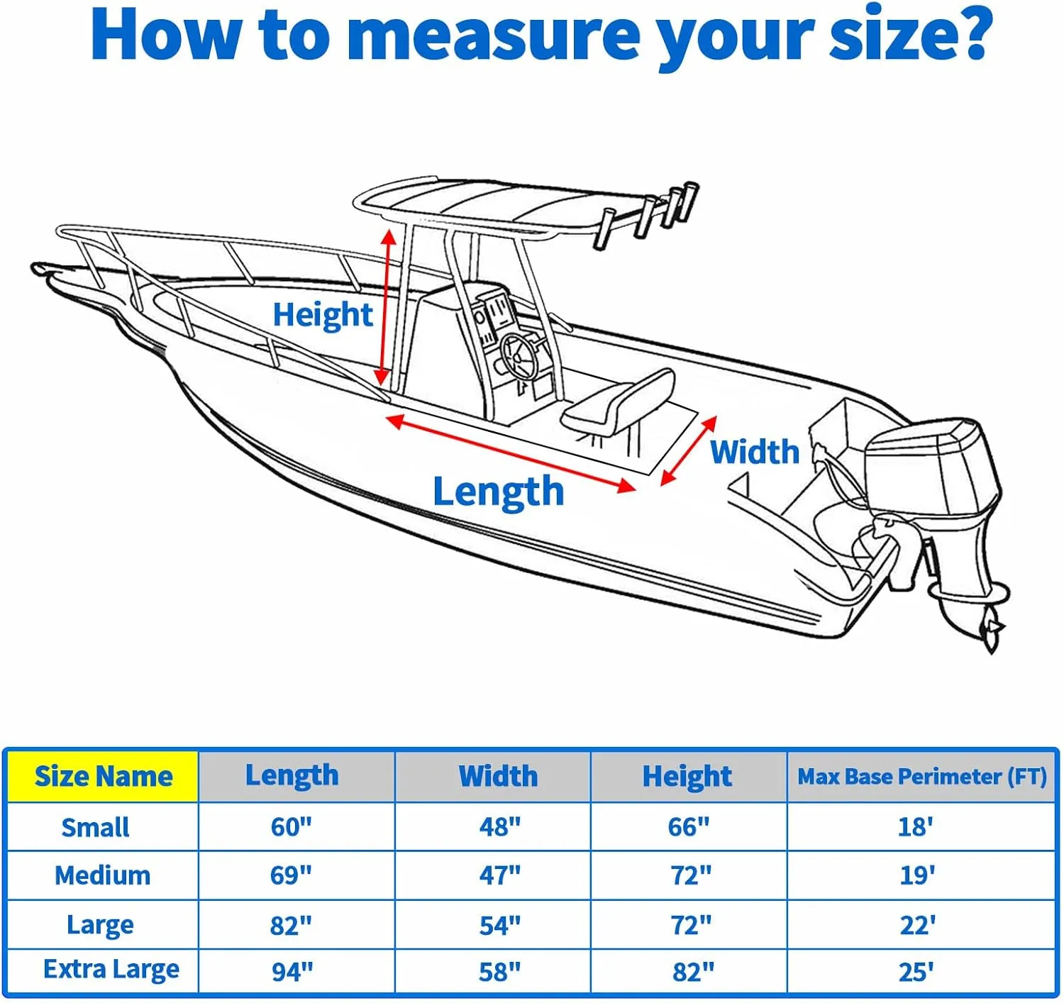 T-Top Center Console Cover for Boat, 600D Heavy Duty Waterproof Tear-Resistant Polyester T Top Boat Cover, Blue(69" L x 47" W x 72" H)