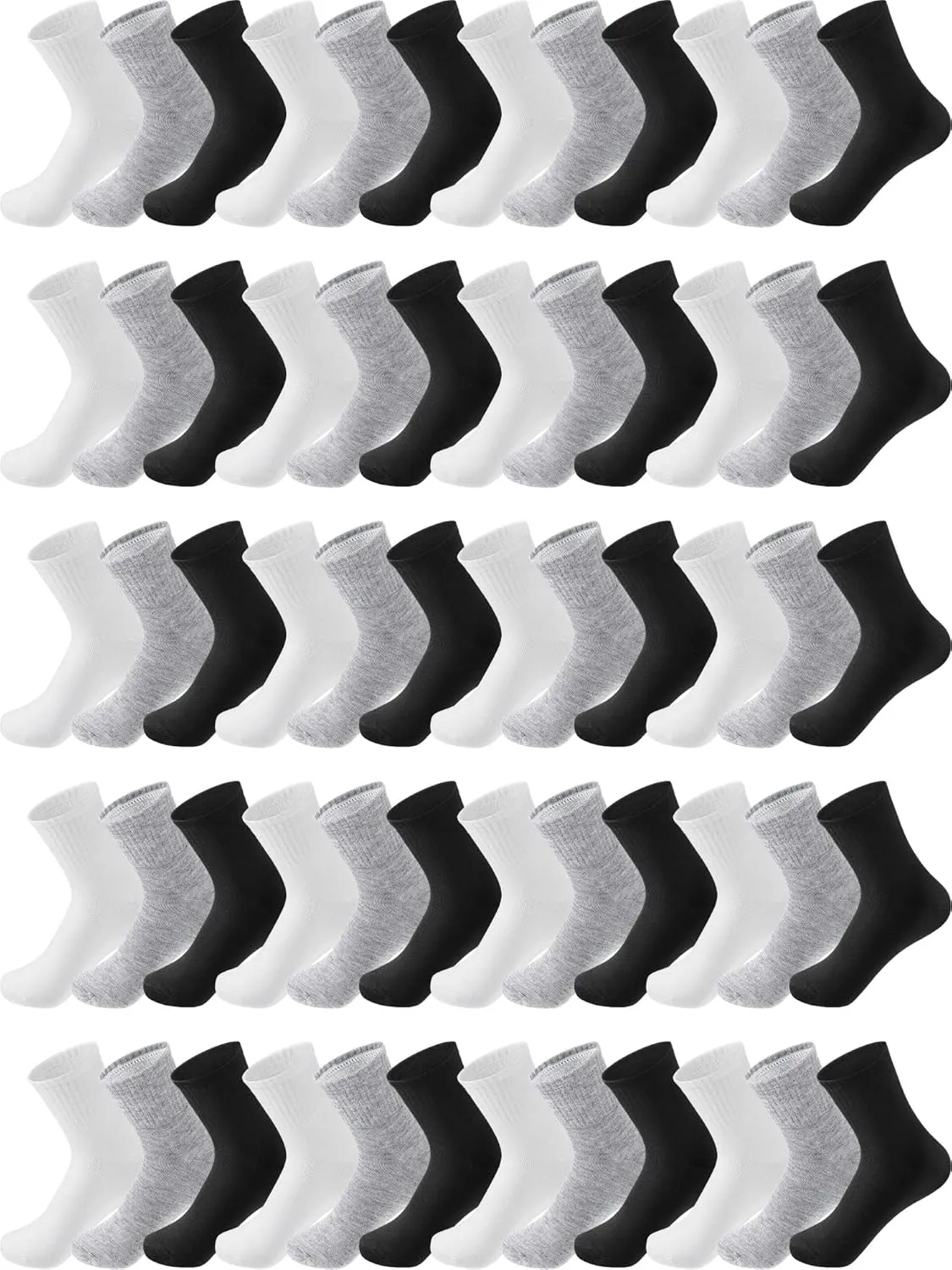 Tarpop 150 Pairs Mens Socks in Bulk Pack Unisex Socks Adult for Homeless Sports Ankle Moisture Wicking for Men Women