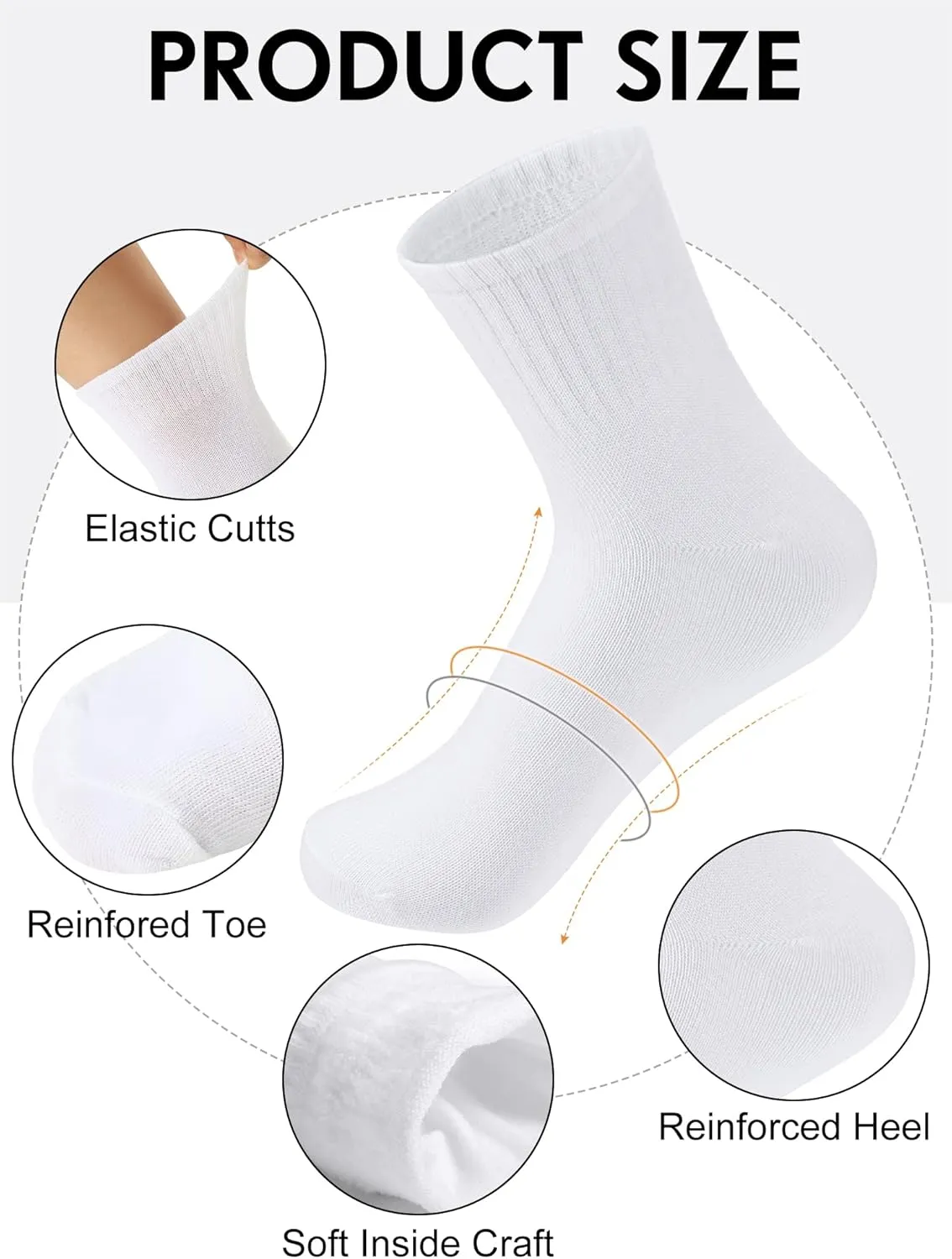 Tarpop 150 Pairs Mens Socks in Bulk Pack Unisex Socks Adult for Homeless Sports Ankle Moisture Wicking for Men Women