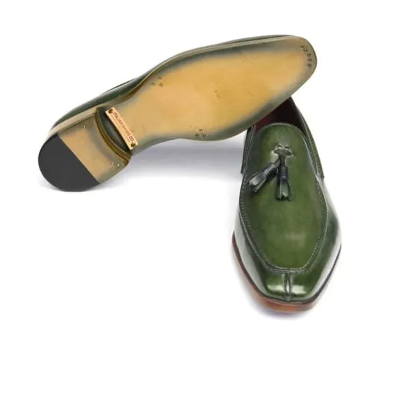 Tassel Leather Loafer in Green