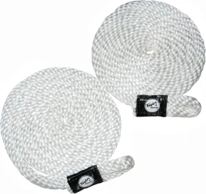 Taylor Made Fender Loc Boat Fender Lines - 2-Pack, 3/8" Diameter x 6' Long Rope, White, Braided Polypropylene, Pre-Spliced, Professionally Finished, Rot-Resistant, No Kinks - 11311