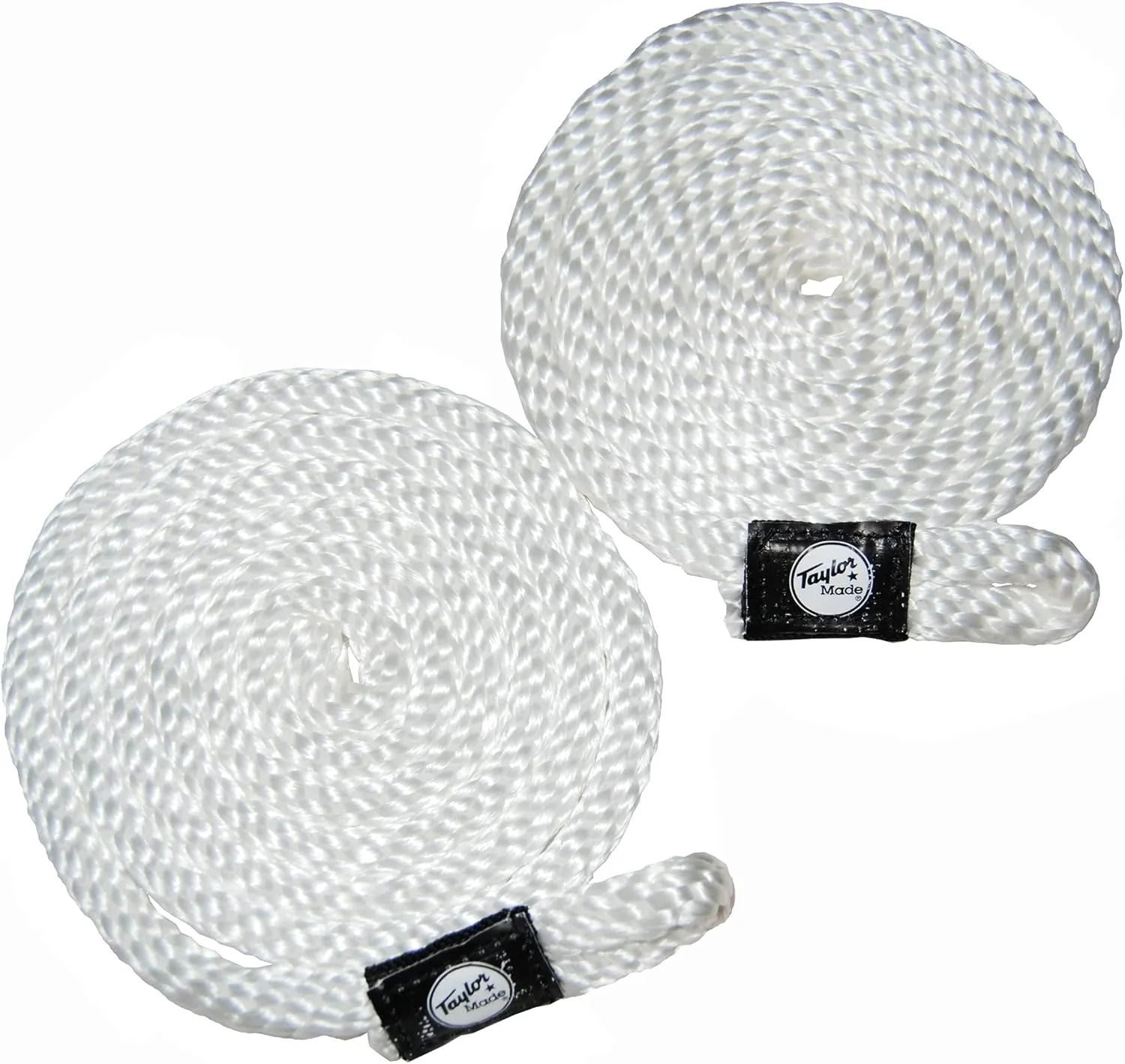 Taylor Made Fender Loc Boat Fender Lines - 2-Pack, 3/8" Diameter x 6' Long Rope, White, Braided Polypropylene, Pre-Spliced, Professionally Finished, Rot-Resistant, No Kinks - 11311