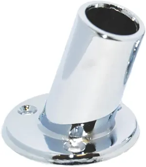 Taylor Made Products Slanted Flag Pole Socket for 3/4" and 1" Diameter Flag Poles, Secures to Gunwale, Triple Chrome Plated, Simple Installation - 962