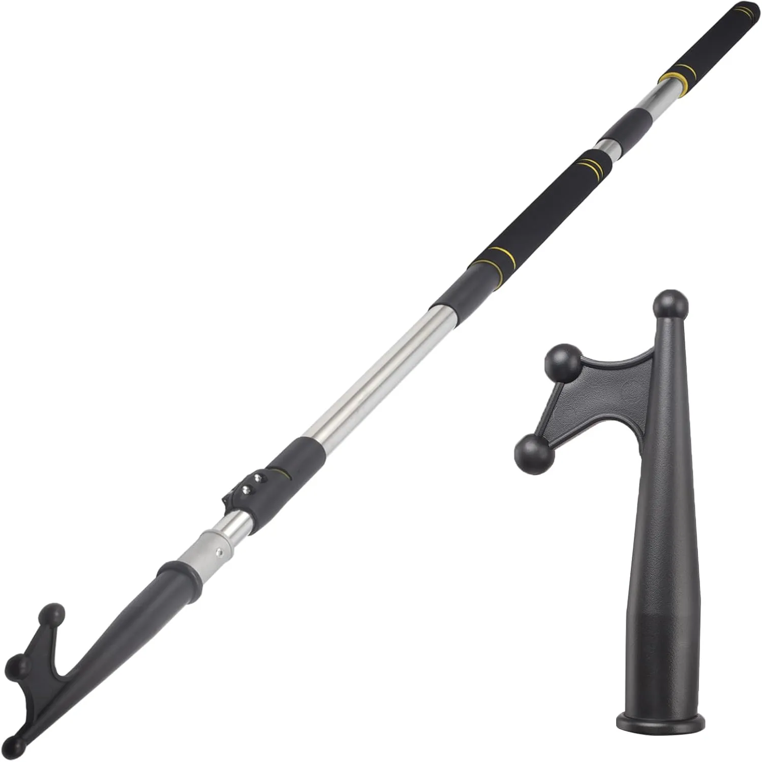 Telescopic Boat Hooks, docking telescopic pole stainless steel reinforced tube retractable and adjustable to hook at will sponge handle non-slip design must-have boat accessories
