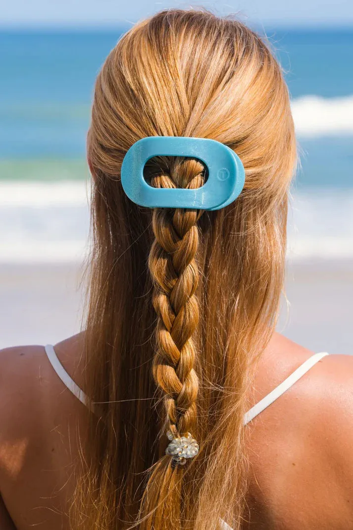 Teleties Flat Round Hair Clip- Blue Seas