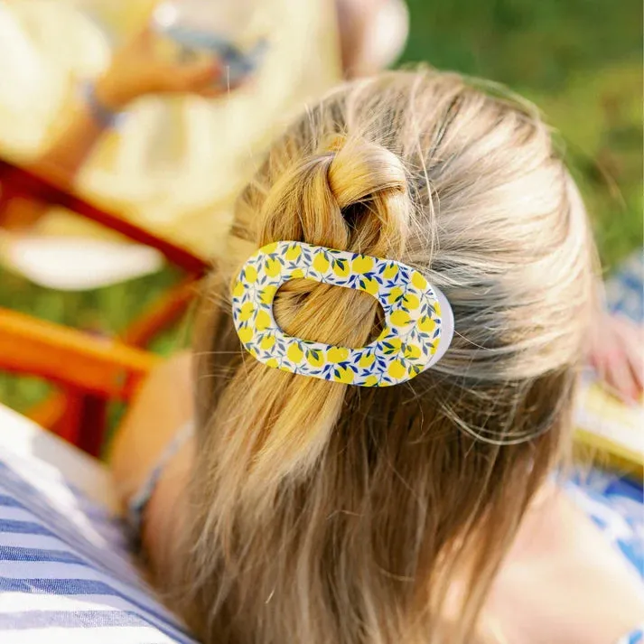 Teleties Flat Round Hair Clip- Limoncello