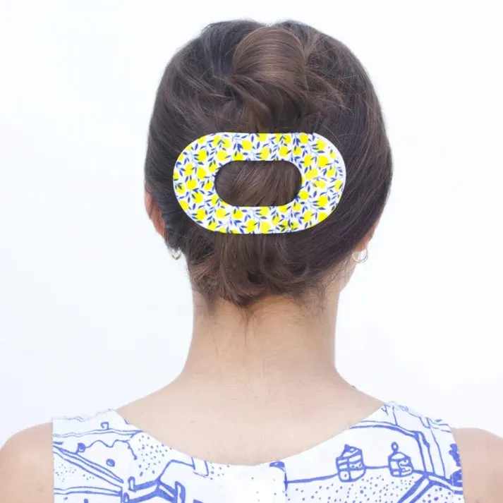 Teleties Flat Round Hair Clip- Limoncello