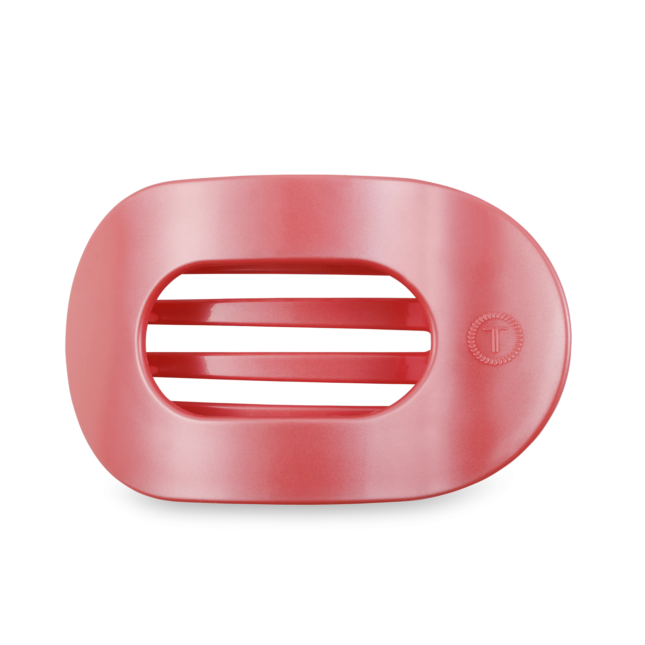 TELETIES - Round Flat Hair Clip | Large | Calming Coral