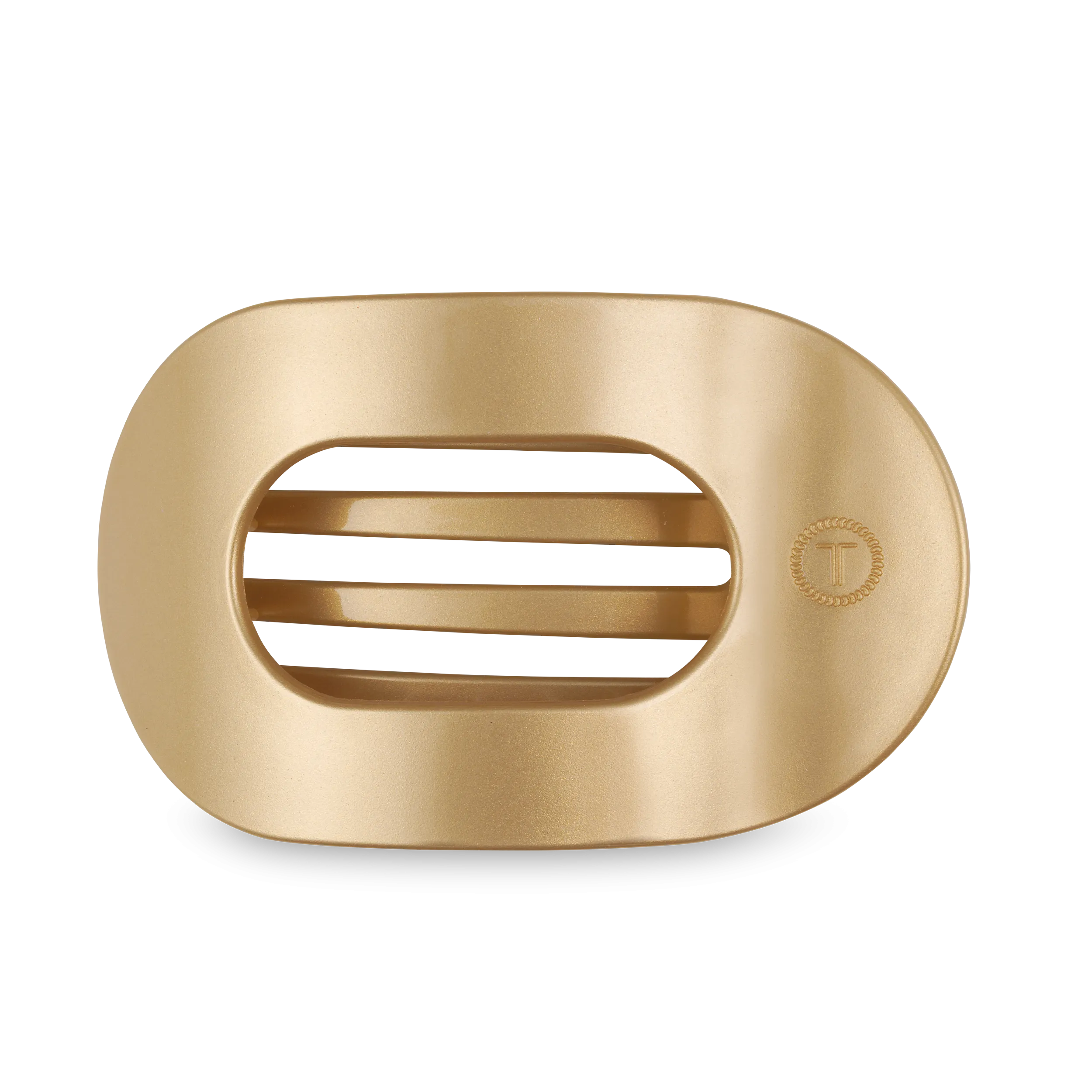 TELETIES - Round Flat Hair Clip | Large | Champagne Toast