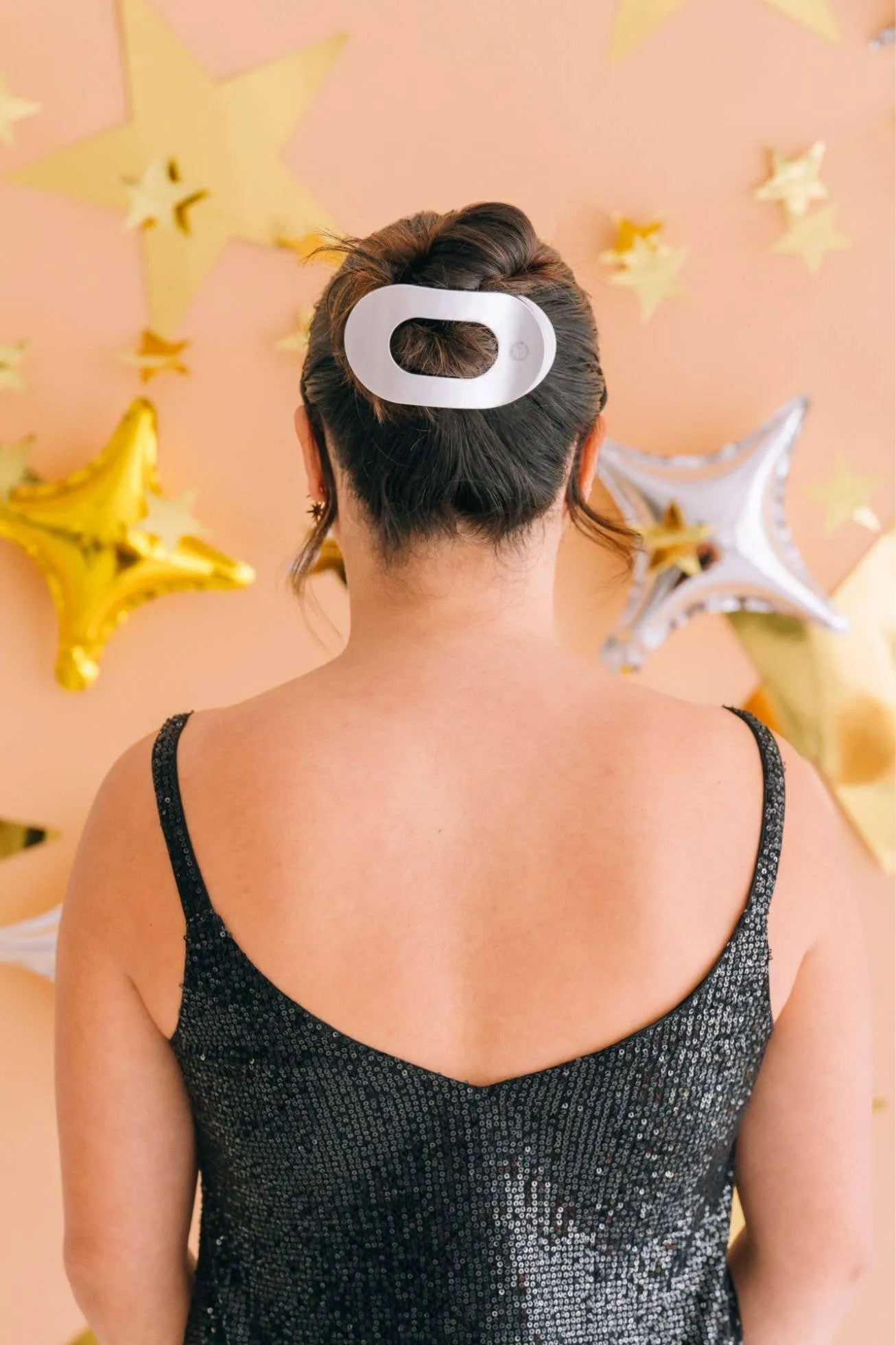TELETIES - Round Flat Hair Clip | Large | Disco Daydream