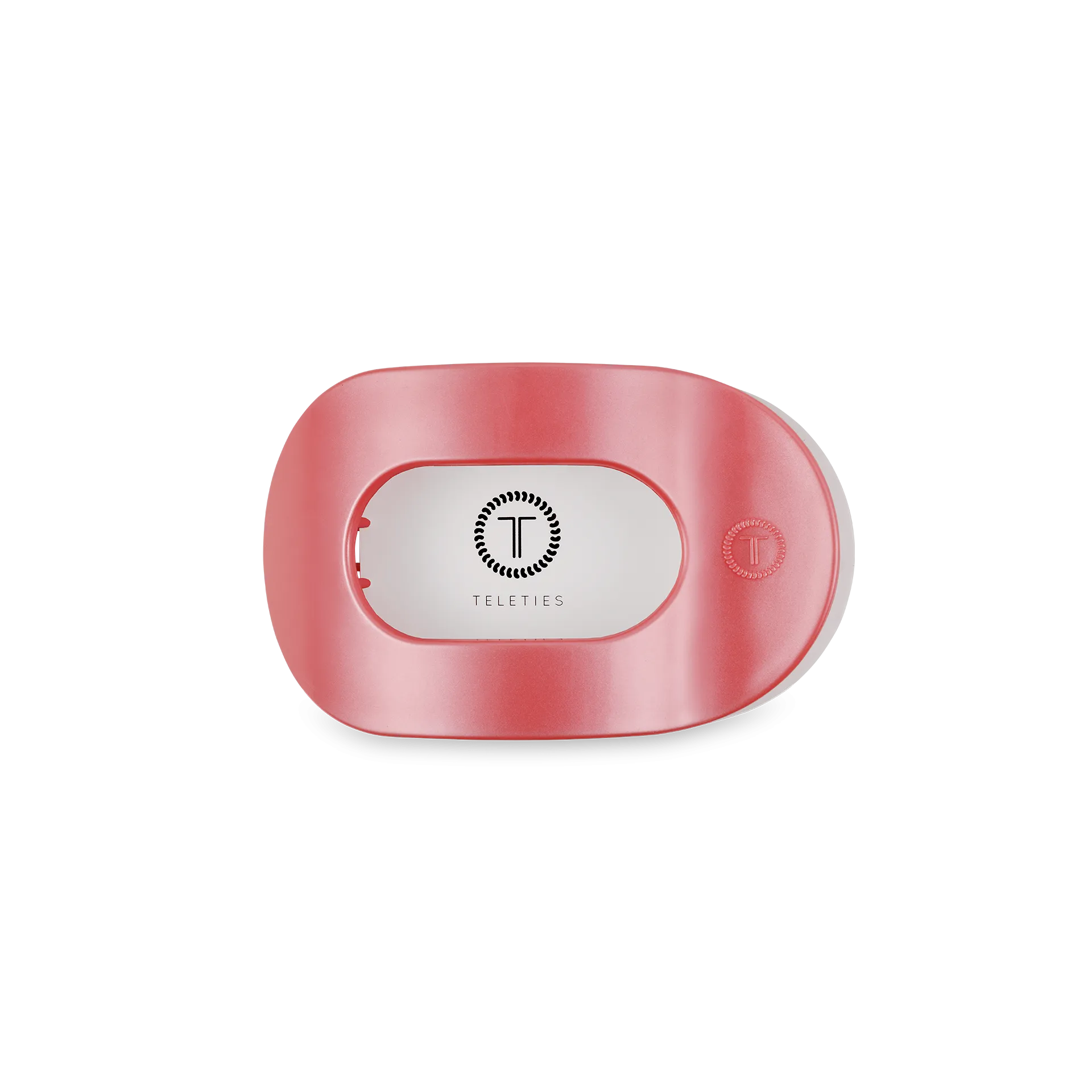 TELETIES - Round Flat Hair Clip | Small | Calming Coral