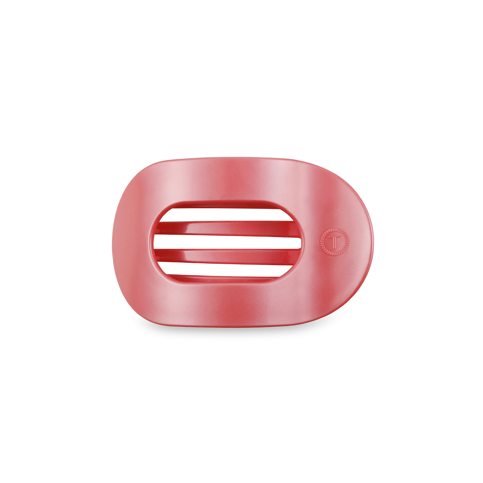 TELETIES - Round Flat Hair Clip | Small | Calming Coral
