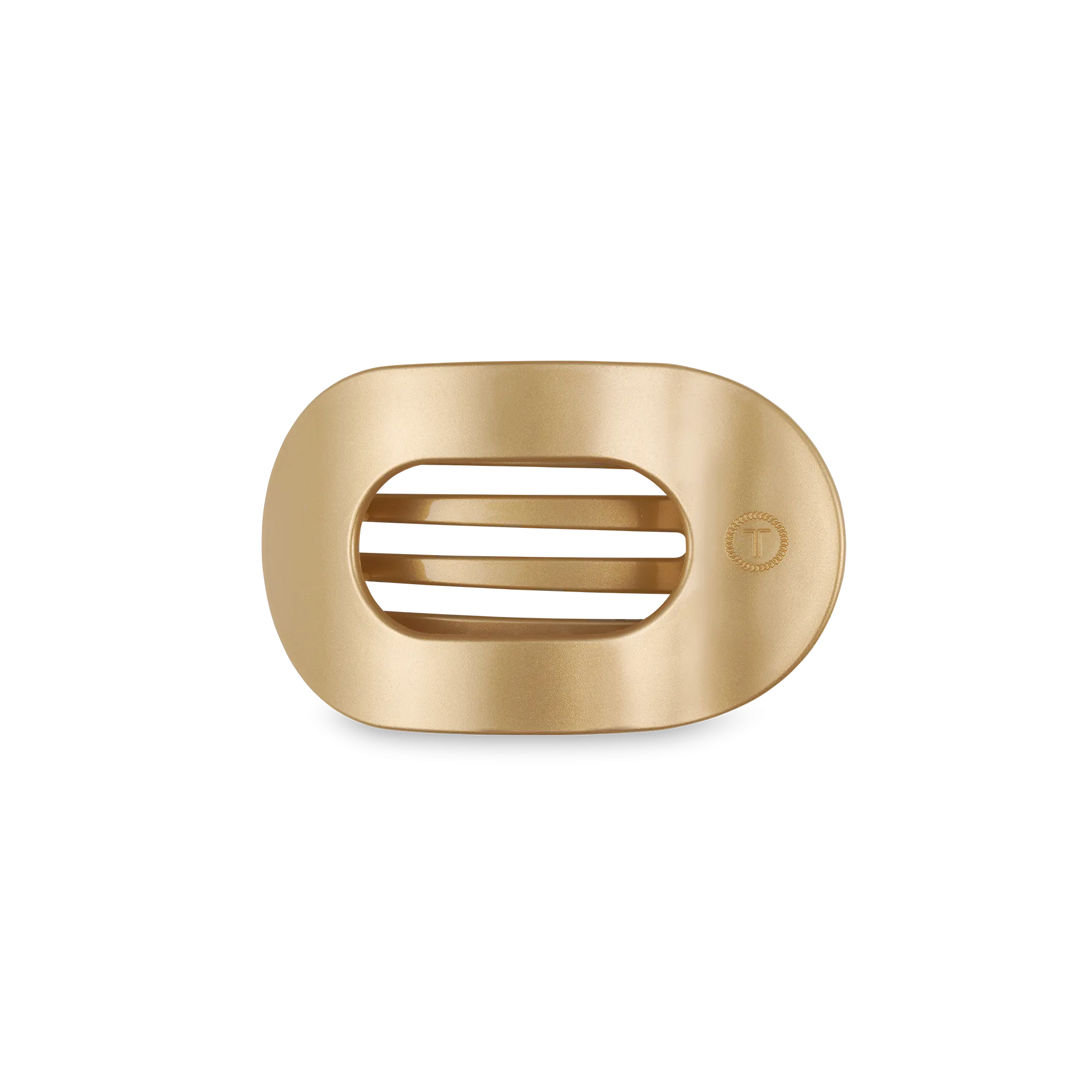 TELETIES - Round Flat Hair Clip | Small | Champagne Toast