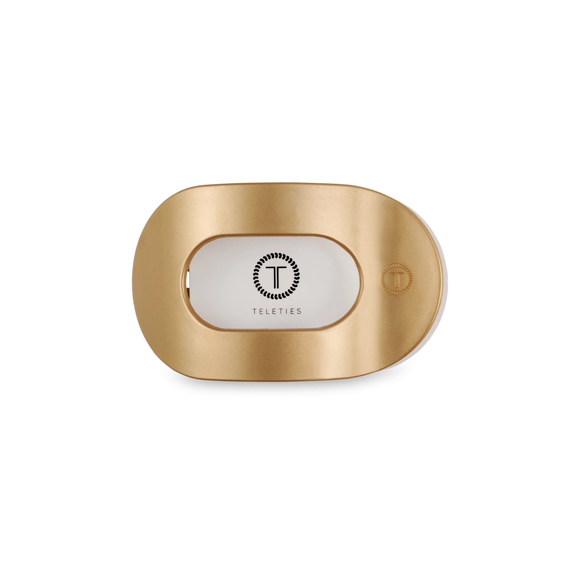 TELETIES - Round Flat Hair Clip | Small | Champagne Toast