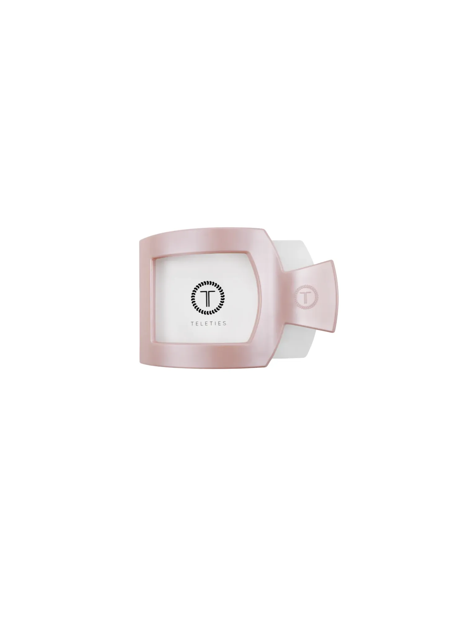 Teleties Small Flat Square Clip - Pearly Pink