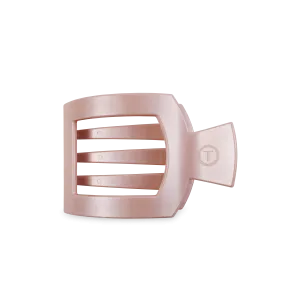TELETIES - Square Flat Hair Clip | Medium | Pearly Pink