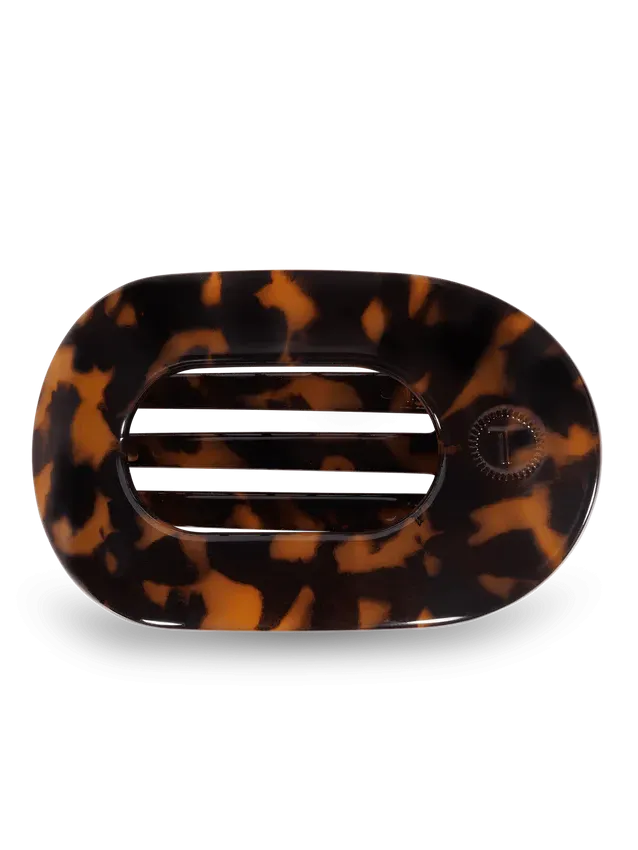 Teleties Tortoise Medium Flat Round Hair Clip