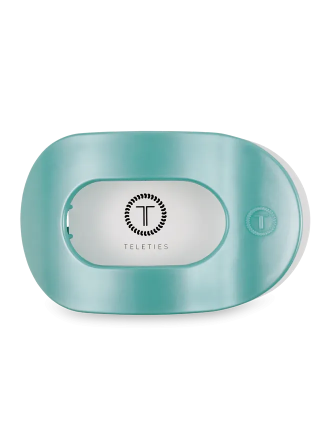 Teleties Totally Turquoise Medium Flat Round Hair Clip