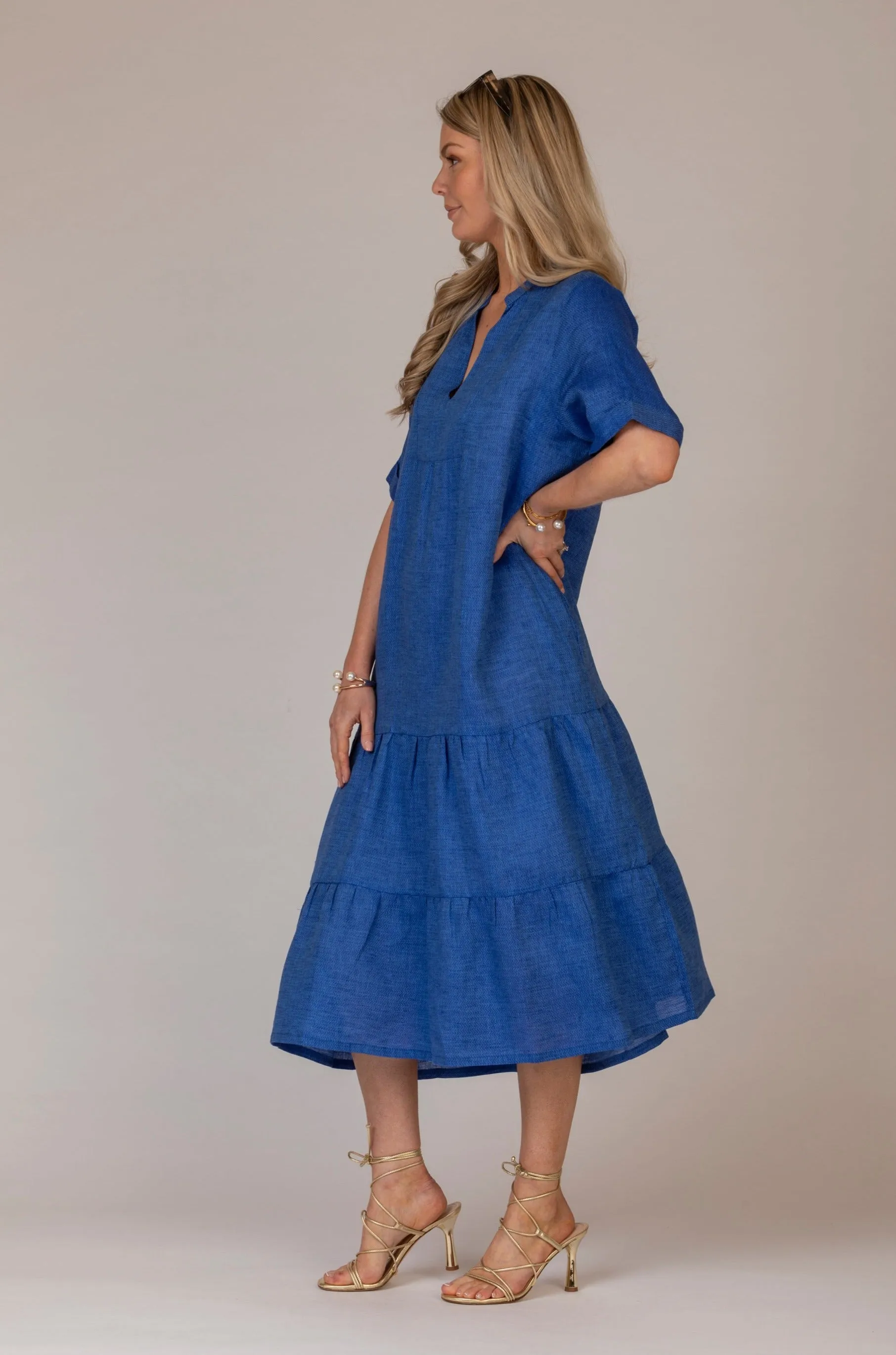 The Blue June Linen Dress | Sartoria Saracena