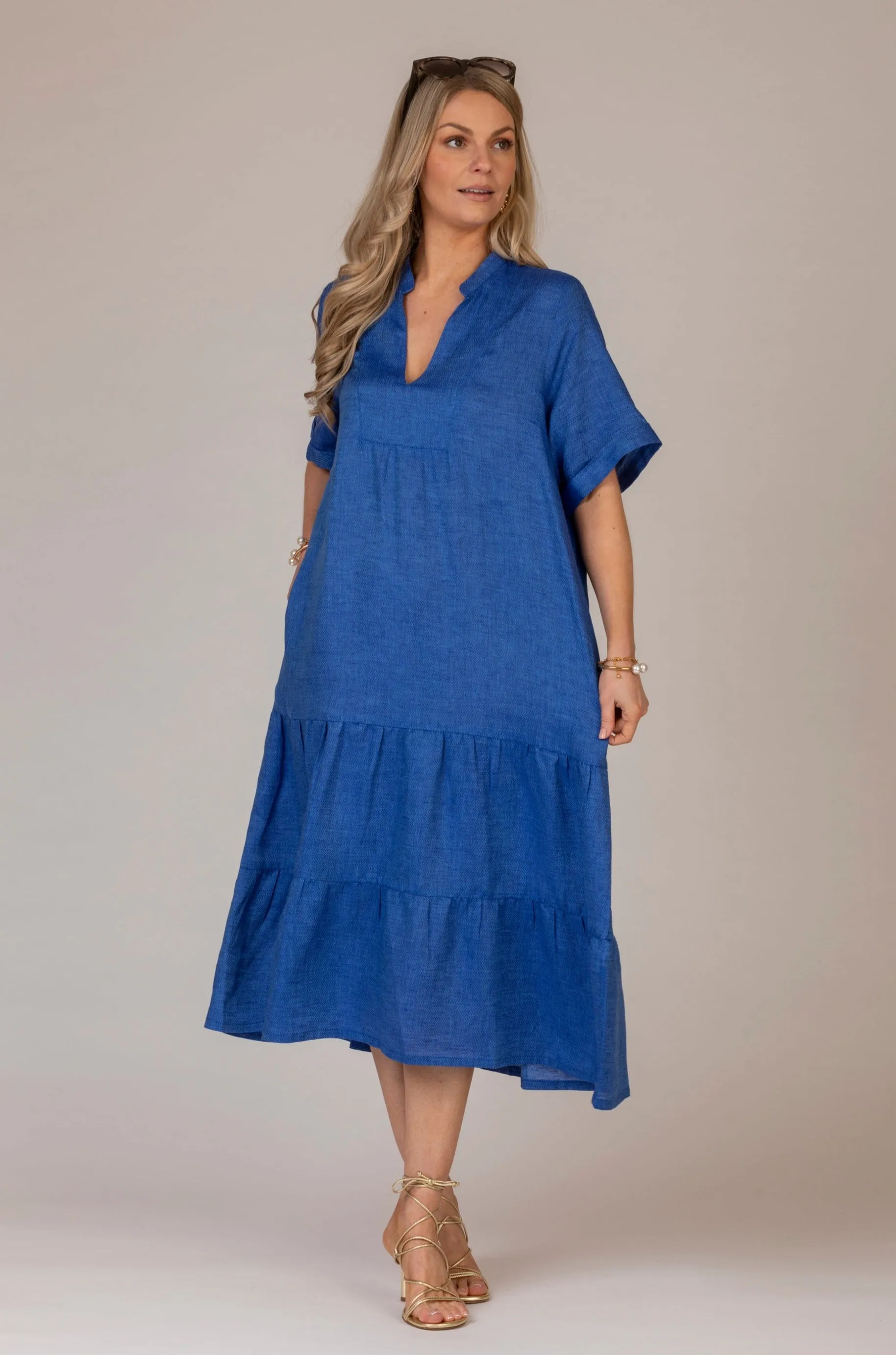 The Blue June Linen Dress | Sartoria Saracena