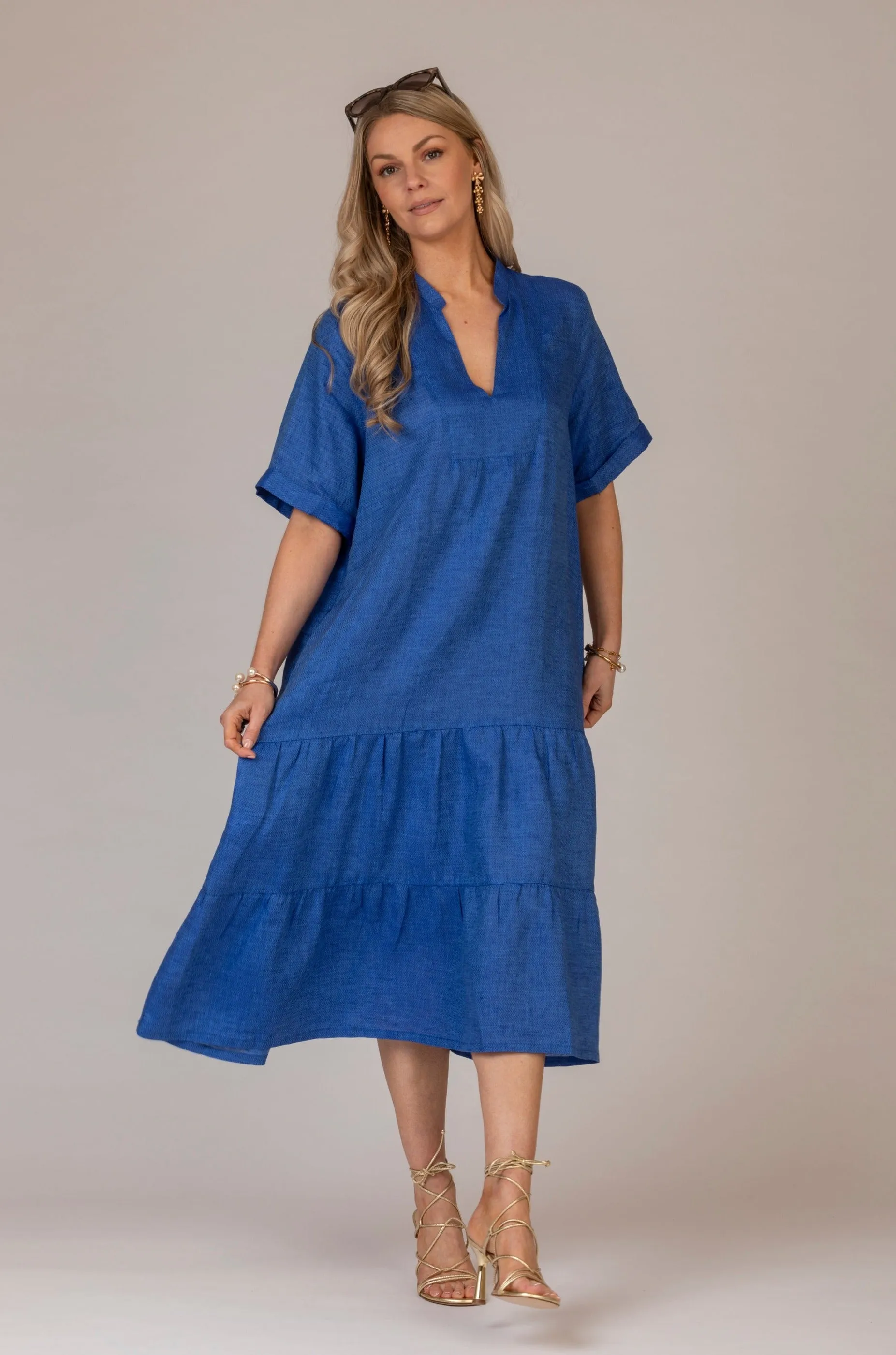 The Blue June Linen Dress | Sartoria Saracena
