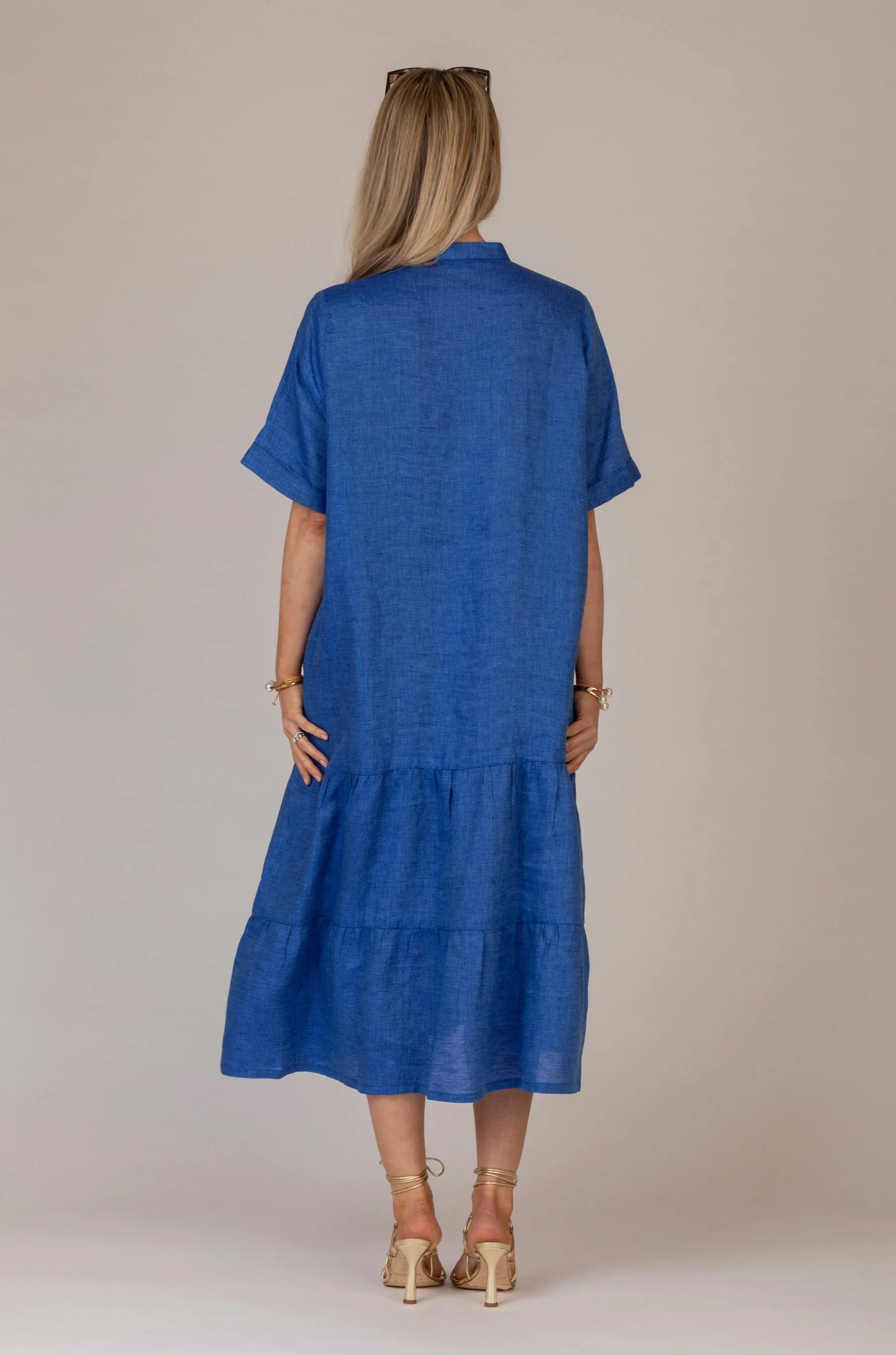 The Blue June Linen Dress | Sartoria Saracena