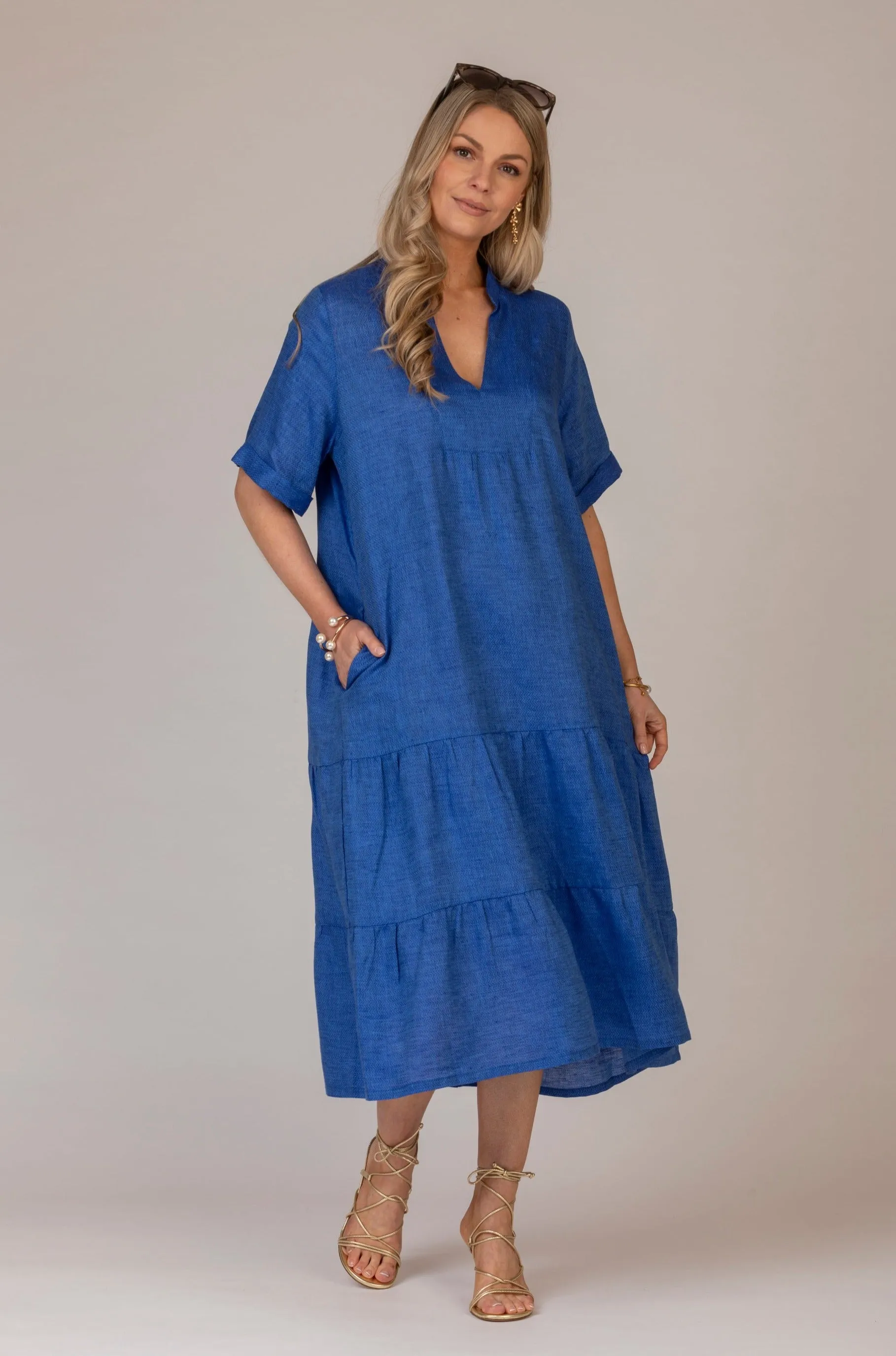 The Blue June Linen Dress | Sartoria Saracena