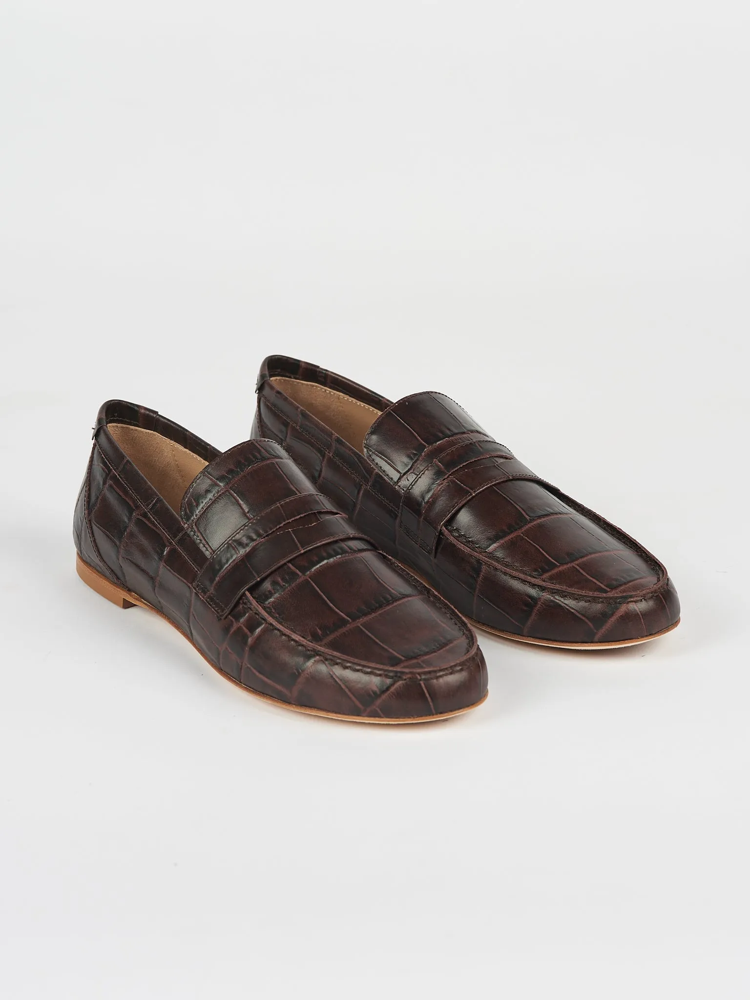 The Penny Loafer in Espresso Croc