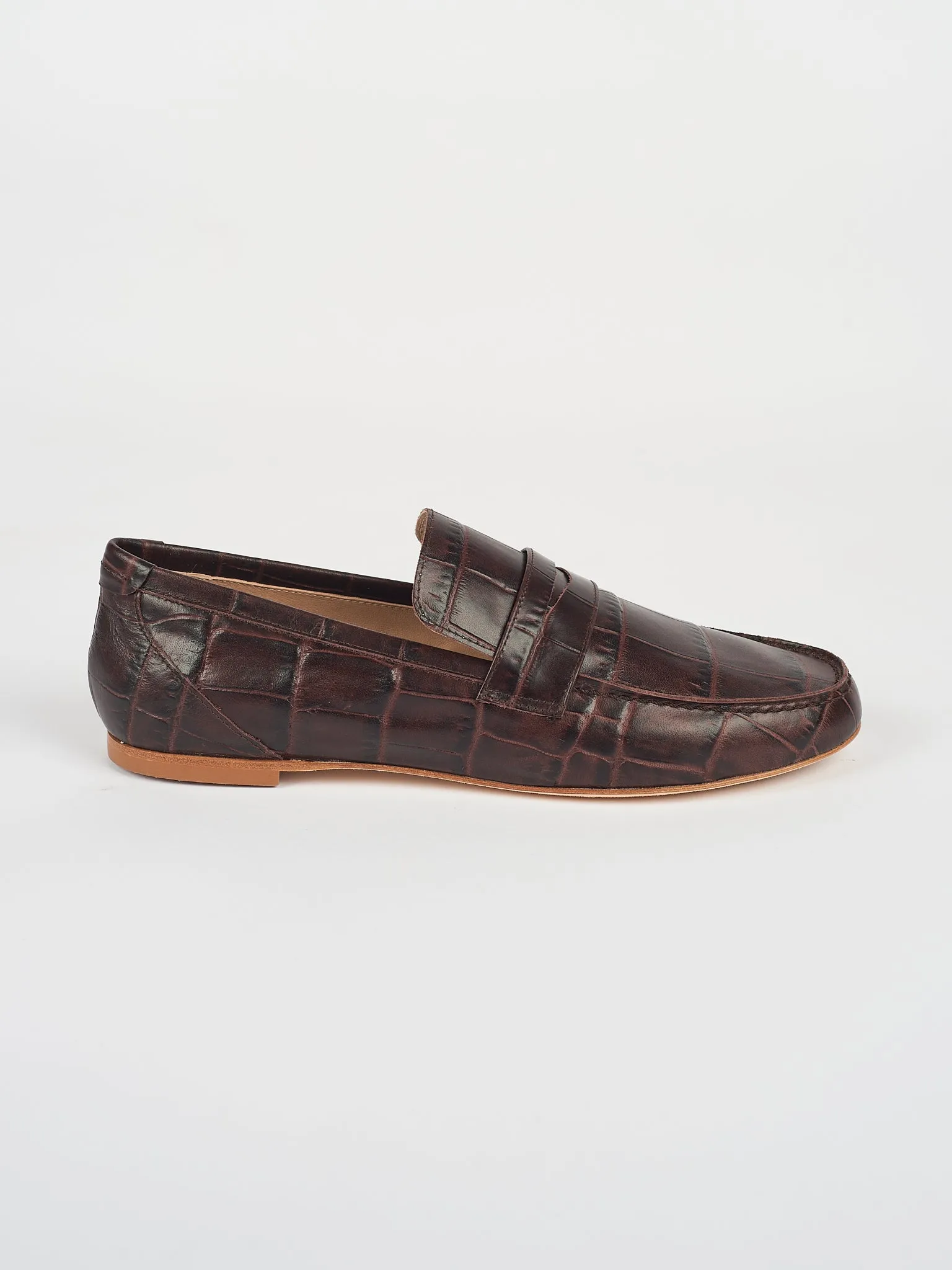 The Penny Loafer in Espresso Croc