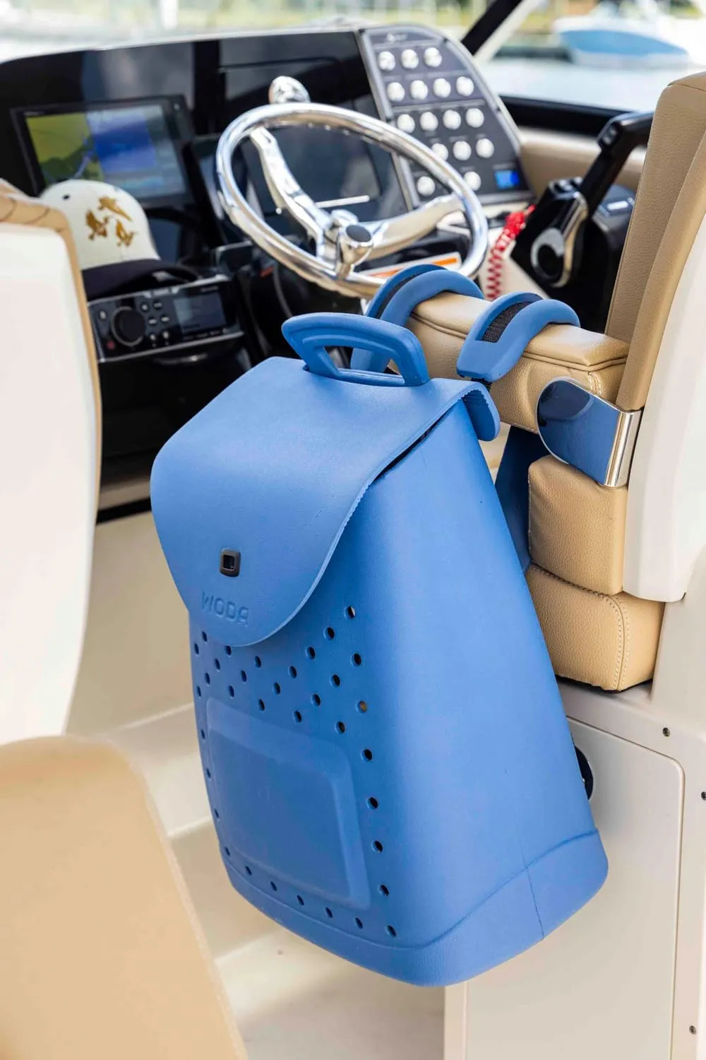 The Ultimate EVA Backpack | Washable, Lightweight and Durable | Zipper Pocket Dry Bag, For Beach, Pool, & Boat (High Tide Blue, Original Woda Bag)