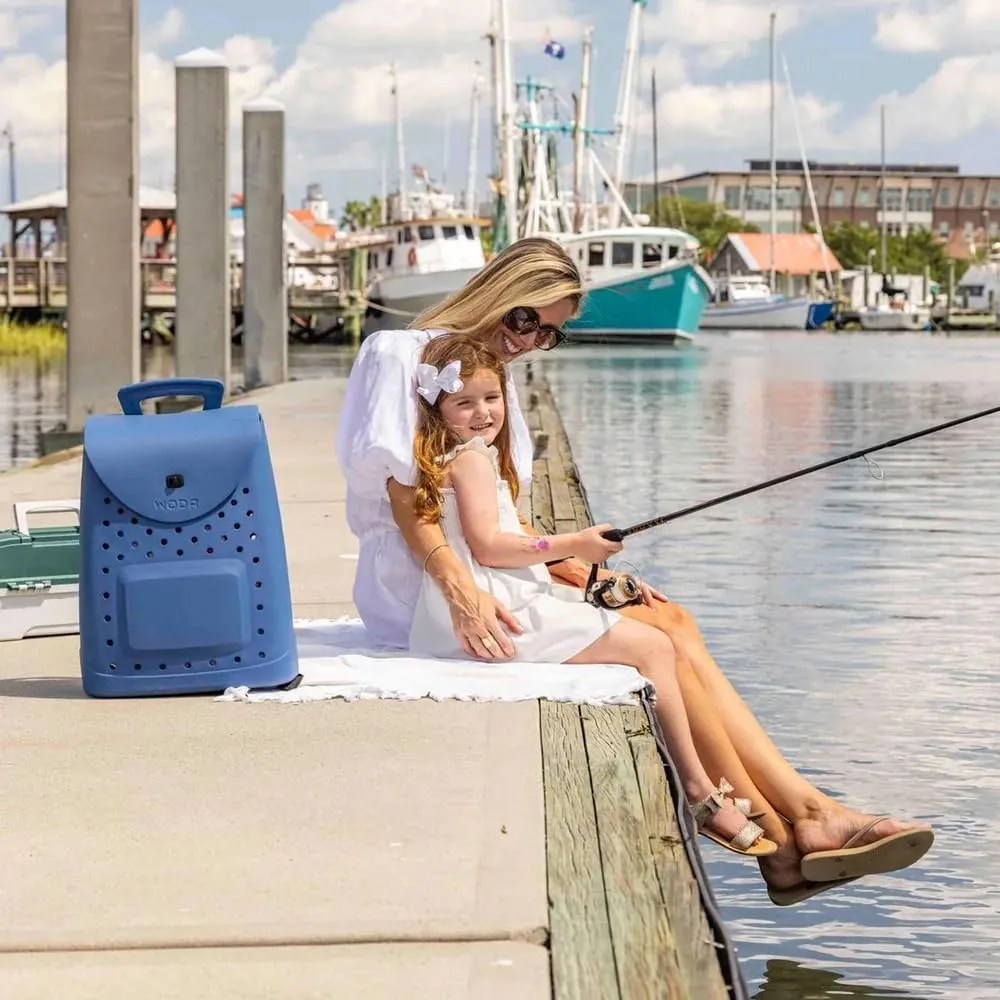The Ultimate EVA Backpack | Washable, Lightweight and Durable | Zipper Pocket Dry Bag, For Beach, Pool, & Boat (High Tide Blue, Original Woda Bag)