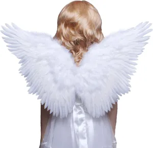 (TM Children's White Butterfly Style Costume Feather Angel Wings Halo