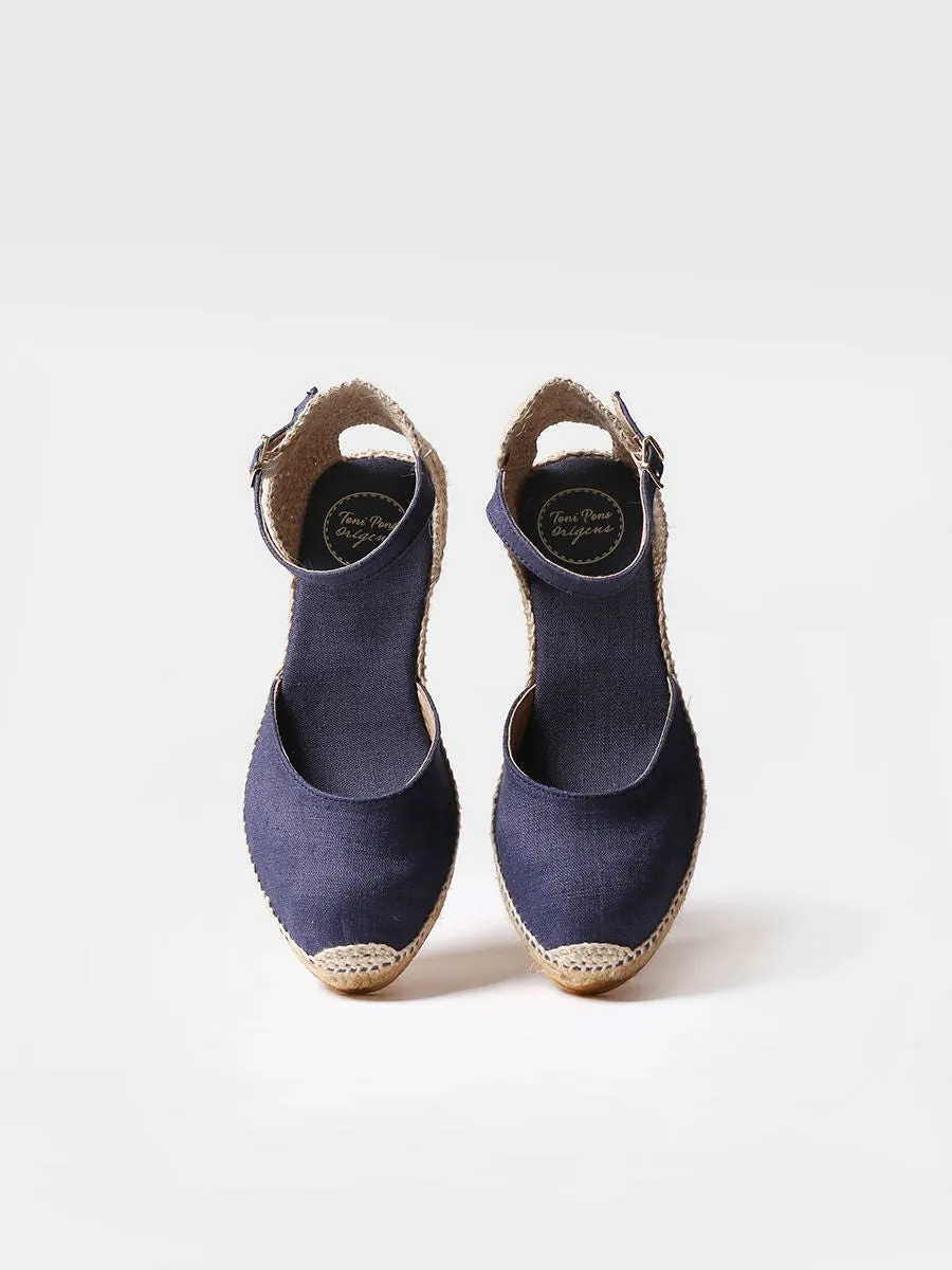 Toni Pons Medium Wedge Espadrille Navy
