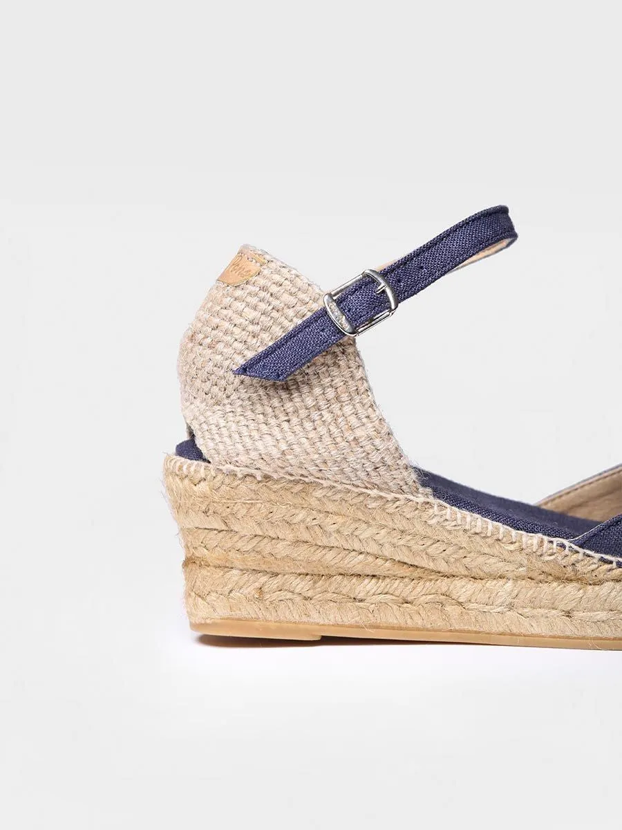 Toni Pons Medium Wedge Espadrille Navy