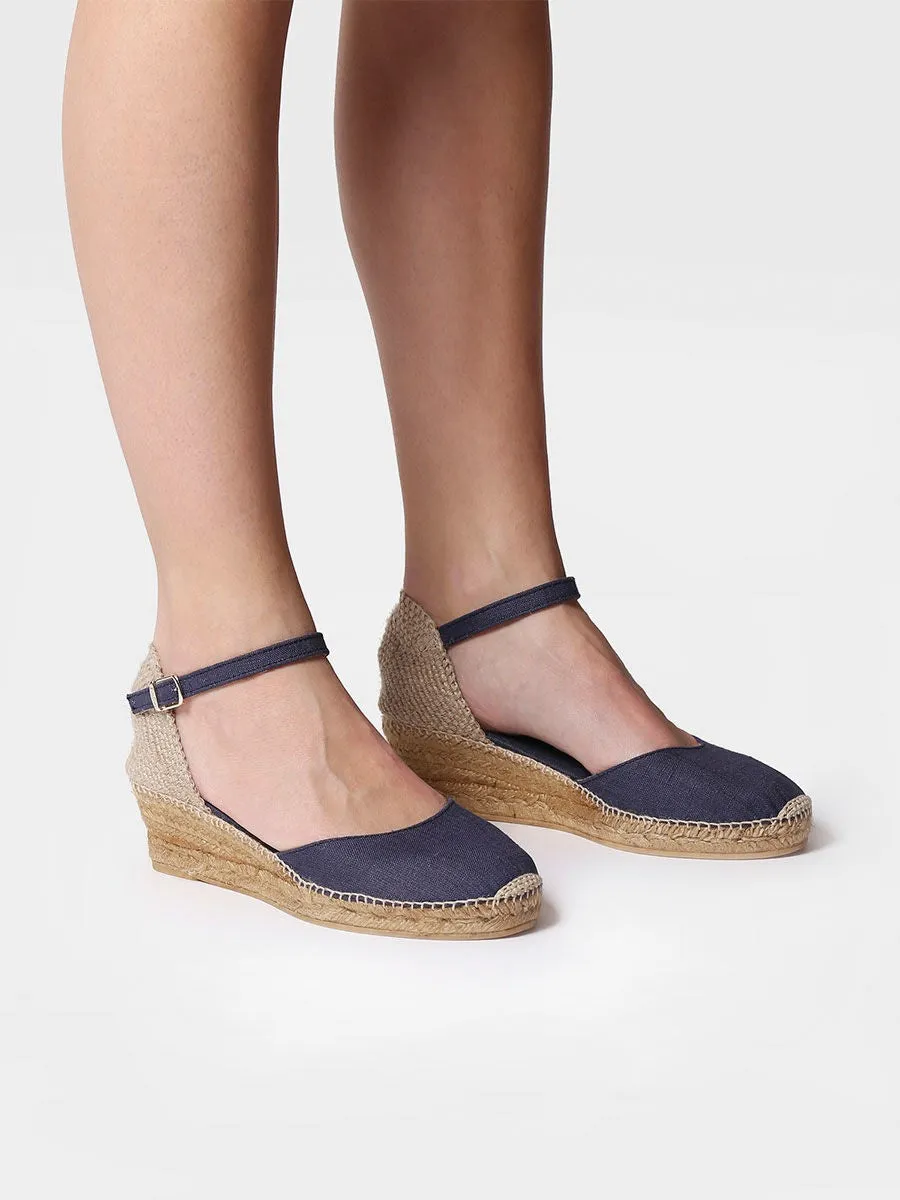 Toni Pons Medium Wedge Espadrille Navy