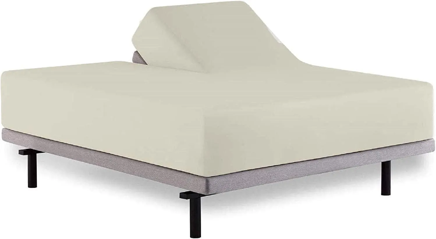 Top Split King Sheets for Sleep Number Beds, Flex Head King Sheets Sets for Adjustable Beds, 34" Split Top King Sheets, 6 Pcs Microfiber Split King Size Sheets Set 15" Ivory Top Split King Sheets