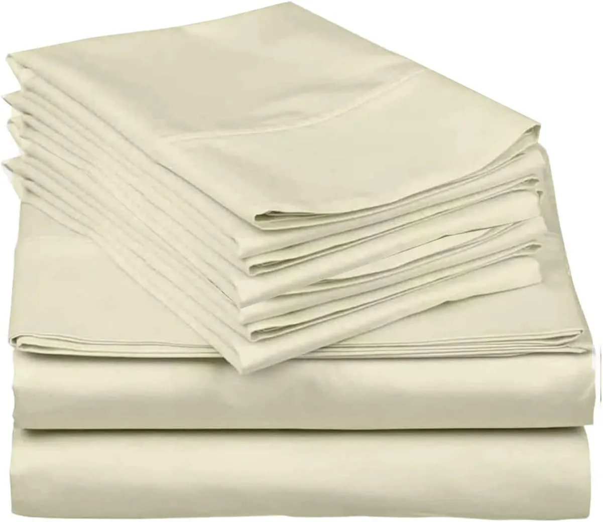 Top Split King Sheets for Sleep Number Beds, Flex Head King Sheets Sets for Adjustable Beds, 34" Split Top King Sheets, 6 Pcs Microfiber Split King Size Sheets Set 15" Ivory Top Split King Sheets