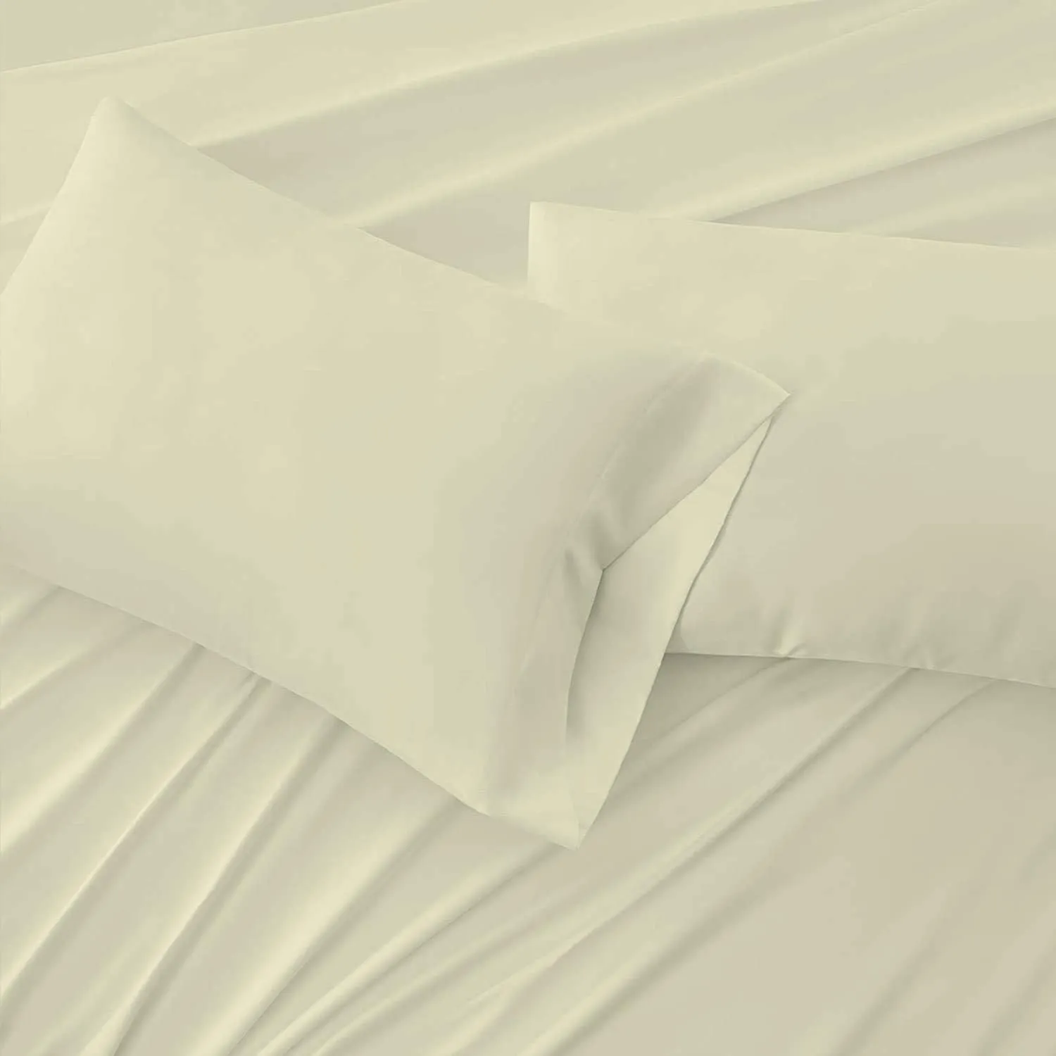 Top Split King Sheets for Sleep Number Beds, Flex Head King Sheets Sets for Adjustable Beds, 34" Split Top King Sheets, 6 Pcs Microfiber Split King Size Sheets Set 15" Ivory Top Split King Sheets