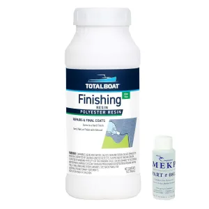 TotalBoat Polyester Finishing Resin - Marine Grade Fiberglass Resin with Wax for Boat and Surfboard Building and Repair (Quart)(Packaging May vary)