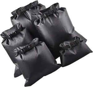Totority 5PCS Dry Bag for Outdoor Activities Black Multi for Boating Kayaking Rafting Camping Durable Storage for Valuables