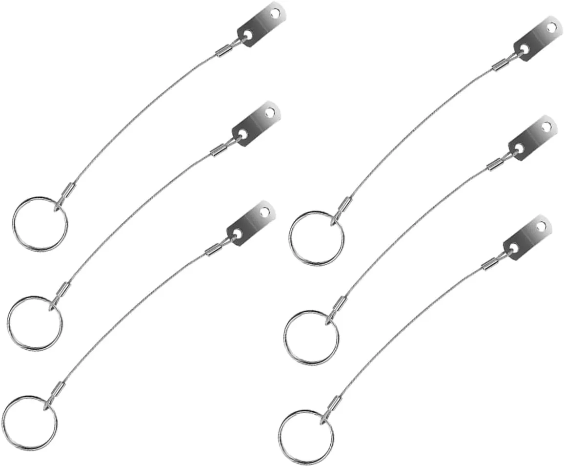 Totority Stainless Steel Anti-Lost Cable Pin 6pcs Lanyard Lock Hardware for Marine Boat Yacht Rv Trail Camera