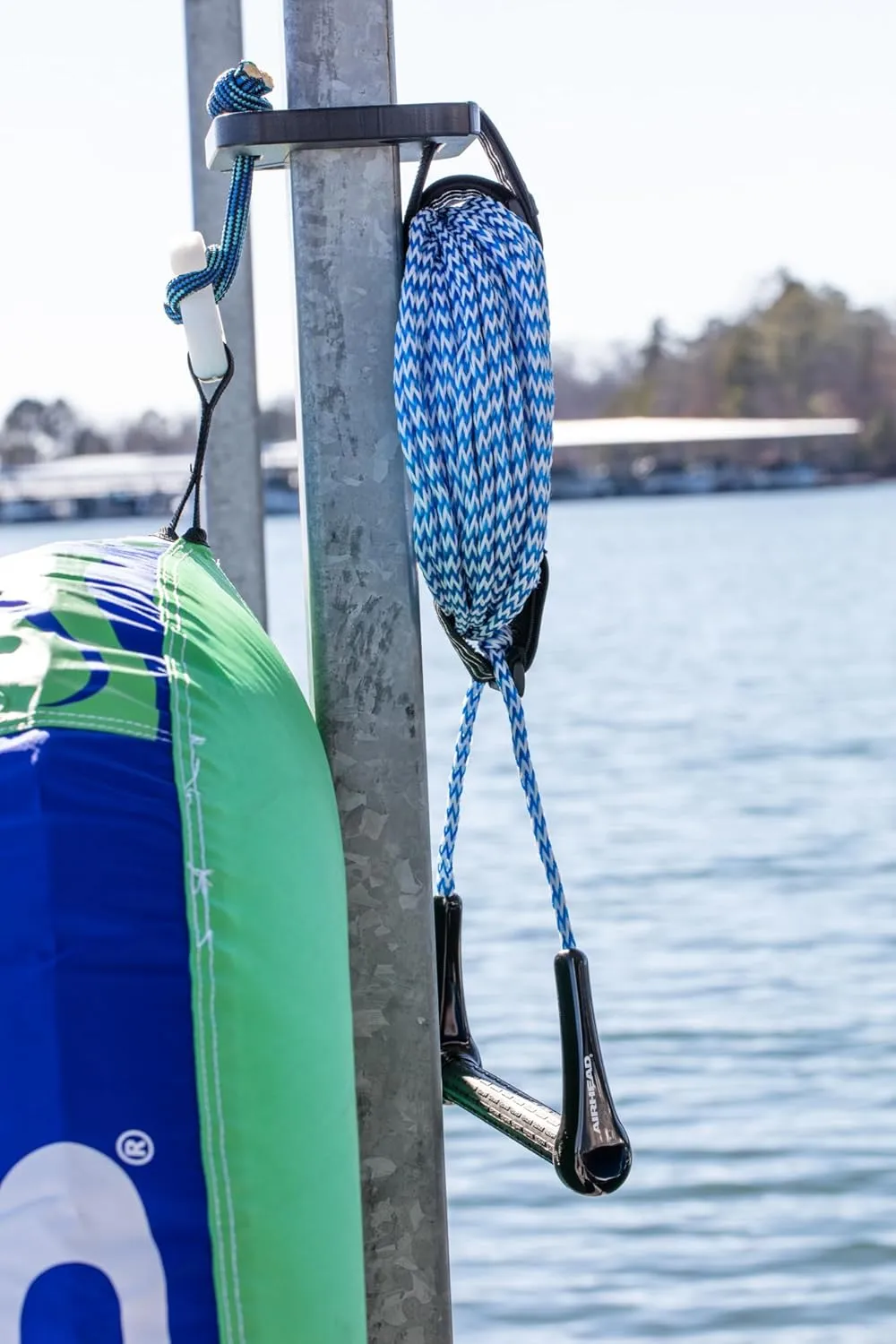 Tow-Behind Dock Storage - Keep Tubes Secure & Organized - No Drill Easy Install - Heavy Duty, UV & Rust Resistant - Made in USA- Fits a 2.5" Square Post