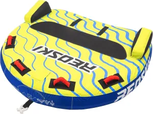 Towable Tubes for Boating 2 Person, Heavy Duty Boat Tubes and Towables, Inflatable Water Tubes for Boats to Pull with Fins, Drainage, Quick Connector, Large Capacity